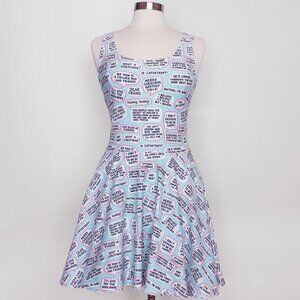 Kate Gabrielle Christmas movie quote novelty print sample dress size Small